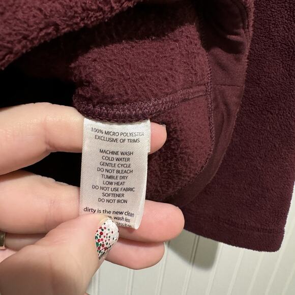 Horny Toad Burgundy Fleece Wrapture Jacket Size Large - Picture 7 of 9